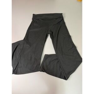 Chrome Riot Womens Black Fold Over Yoga Pants Wide Leg Size Medium RN144098